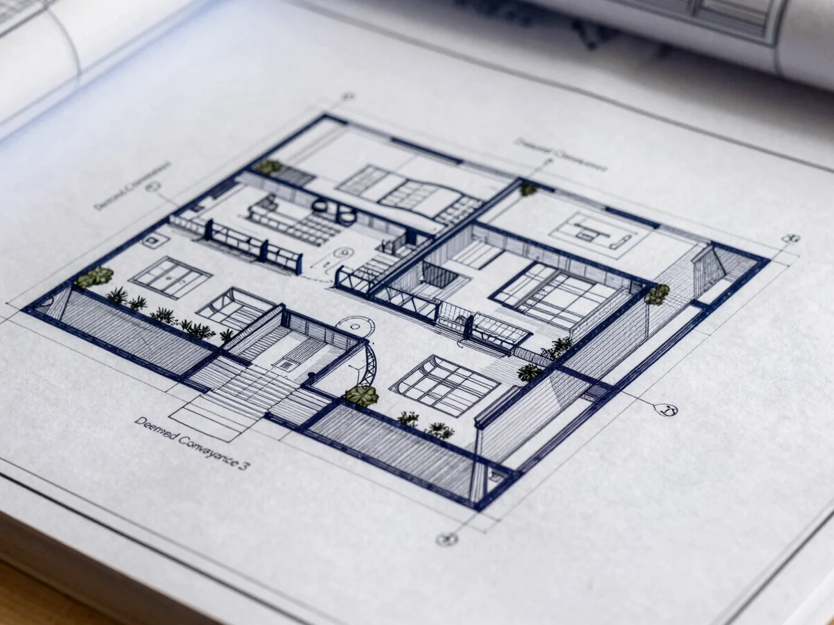 Architectural blueprint with 'Deemed Conveyance' annotation, clea